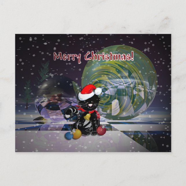 Carte de Noël avec chat (Devant)