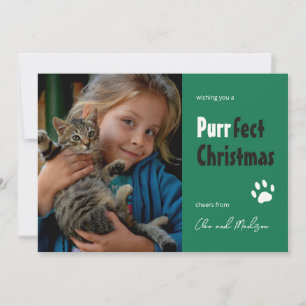 Carte de Noël avec chat et photo Purrfect
