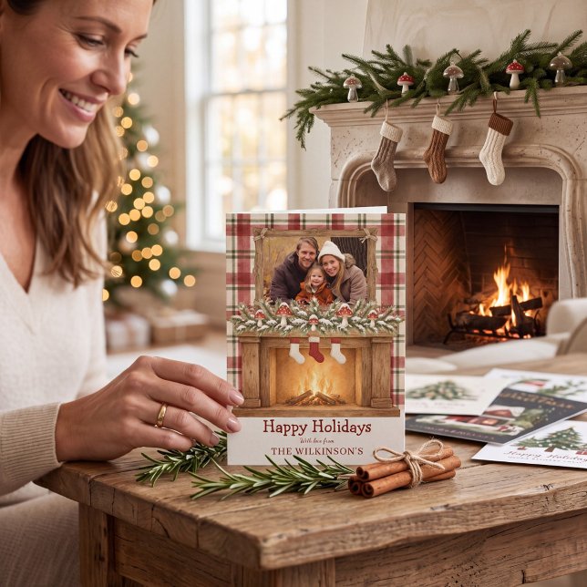 Carte de Noël avec cheminée cosy (Créateur téléchargé)