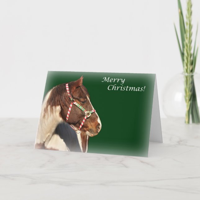 Carte de Noël avec cheval (Devant)