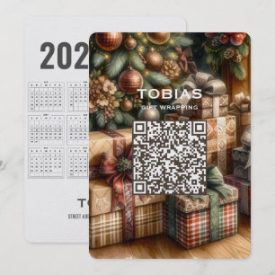 Carte de Noël avec code QR pour calendrier 2027