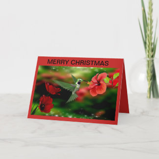 Carte de Noël avec colibri