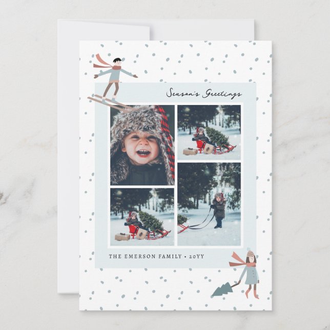 Carte de Noël avec collage de photos de Noël (Devant)