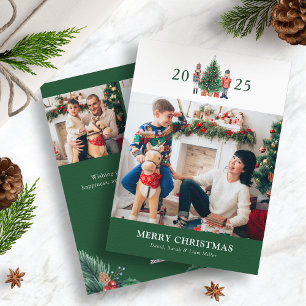 Carte de Noël avec collage de photos de Noël sans 