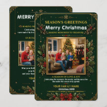 Carte de Noël avec couronne émeraude pour photo
