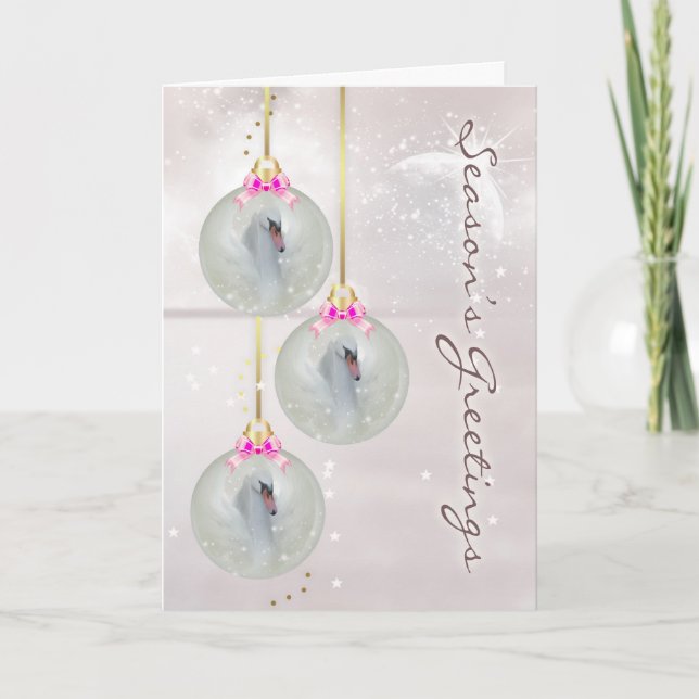 Carte de Noël avec cygne - Imaginaire Swan Art - O (Devant)