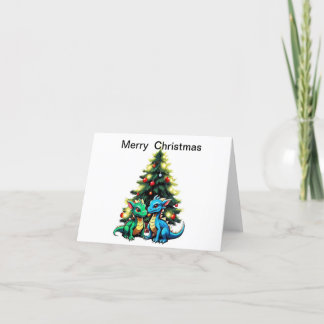 Carte de Noël avec de mignons dragons