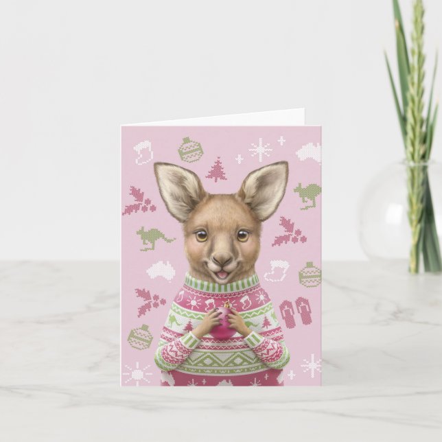 Carte de Noël avec des Animaux Australiens Mignons (Devant)