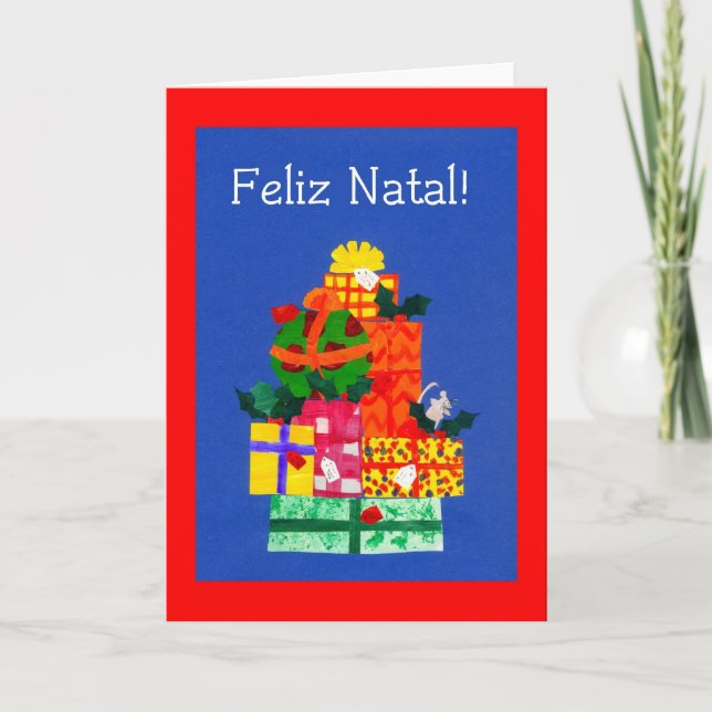 Carte de Noël avec des cadeaux - salutation (Devant)