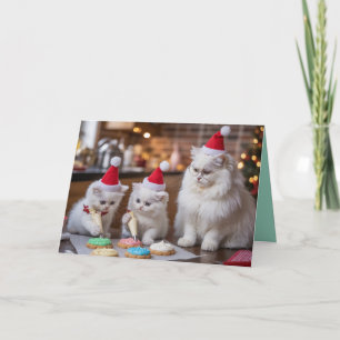 Carte de Noël avec des cookies de Noël et un Persa