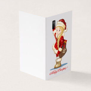Carte de Noël avec dessin animé Snow Maiden - Post