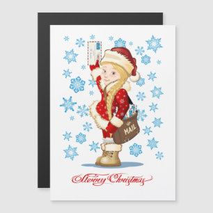 Carte de Noël avec dessin animé Snow Maiden - Post