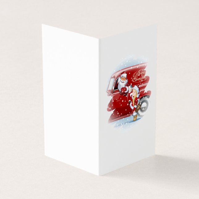 Carte de Noël avec dessin animé Snow Maiden - Post (Outside)