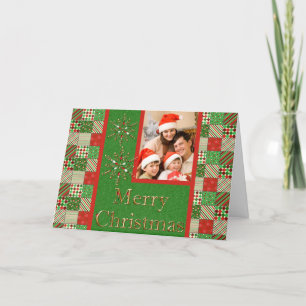 Carte de Noël avec deux insertions photo familiale