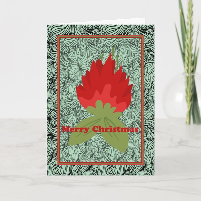 Carte de Noël avec différents design vert et rouge (Devant)