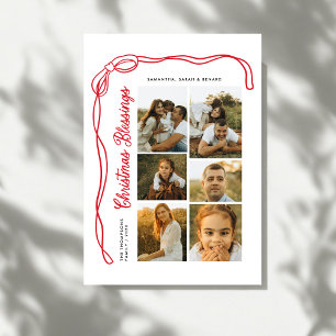 Carte de Noël avec Écriture Calligraphiée et 6 Pho