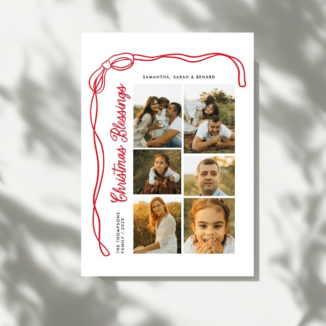 Carte de Noël avec Écriture Calligraphiée et 6 Pho (Créateur téléchargé)