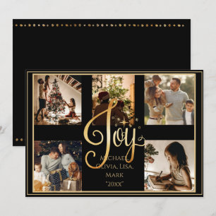 Carte de Noël avec écriture Joy Or Photo