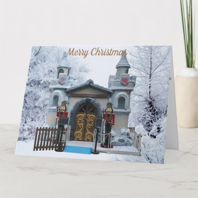 Carte de Noël avec Grotto et Nutcrackers (Devant)