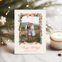 Carte de Noël avec guirlande pour photo de vacance