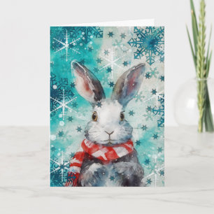 Carte de Noël avec impression de lapin en média mi