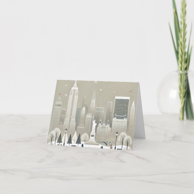 Carte de Noël avec la statue de la Liberté et la s (Devant)