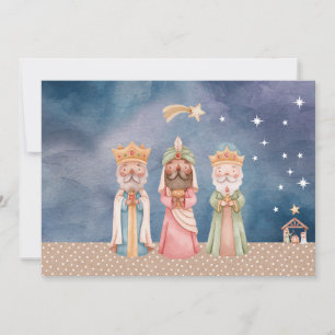 Carte de Noël avec l'aquarelle Wise Men