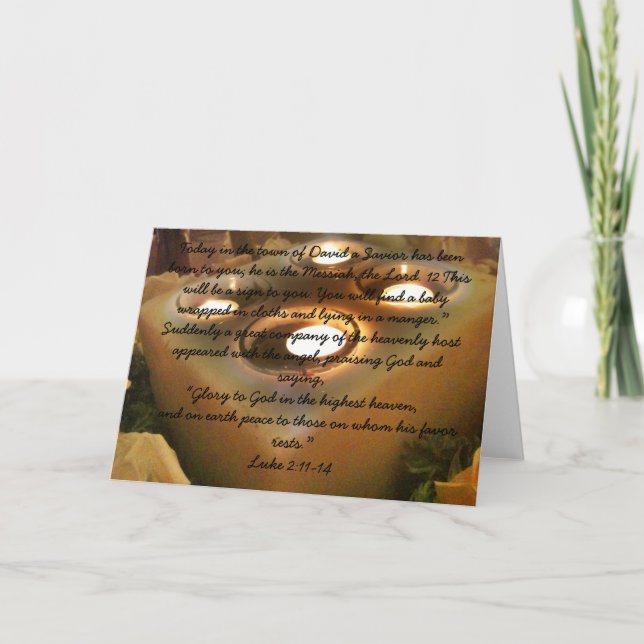 Carte de Noël avec le verset de la bible de Noël (Devant)