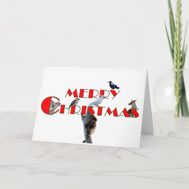 Carte de Noël avec les animaux australiens (Devant)
