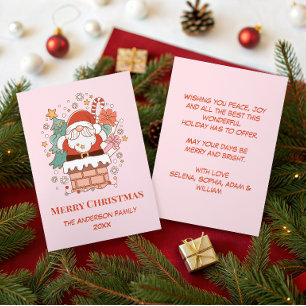 Carte de Noël avec lutin de Noël mignon