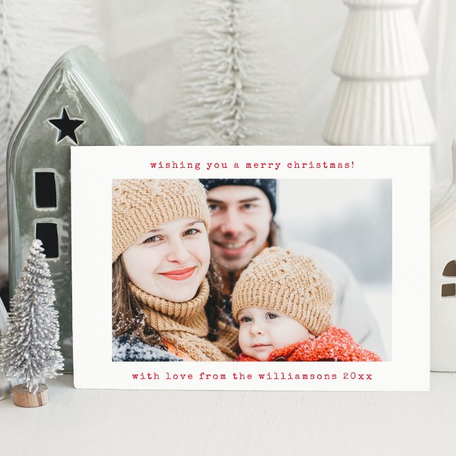 Carte de Noël avec machine à écrire rétro minimali (Créateur téléchargé)