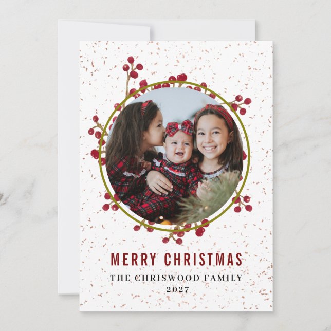 Carte de Noël avec motifs botaniques modernes (Devant)