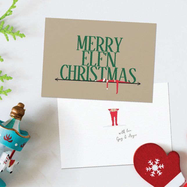 Carte de Noël avec panneau de bienvenue Elf Shenan (Créateur téléchargé)