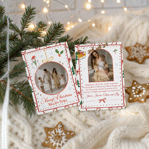Carte de Noël avec Père Noël et ruban