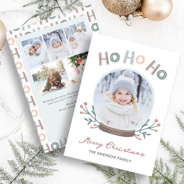 Carte de Noël avec photo dans un globe de neige (Snow Globe Photo Christmas Card
)