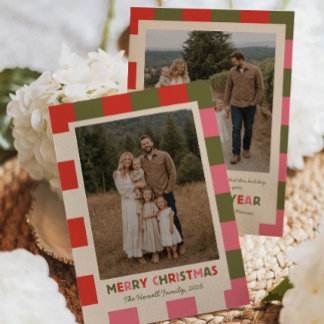 Carte de Noël avec photo de famille Bright