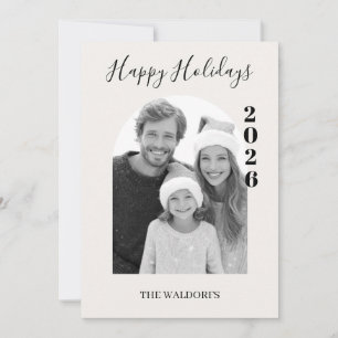 Carte de Noël avec photo de famille Moderne Joye