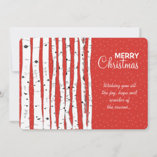 Carte de Noël avec photo de famille sur un bouleau