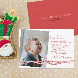 Carte de Noël avec photo de Jésus cher