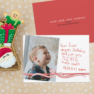 Carte de Noël avec photo de Jésus cher