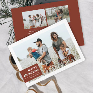 Carte de Noël avec photo et blocs de couleur en ty