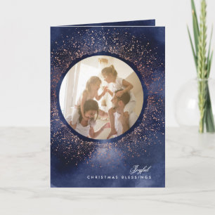 Carte de Noël avec photo et paillettes de la Marin