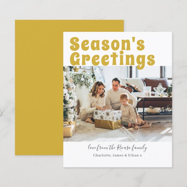 Carte de Noël avec photo et texte personnalisés (Devant / Derrière)