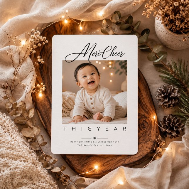 Carte de Noël avec photo et texte script 'More Che (Créateur téléchargé)