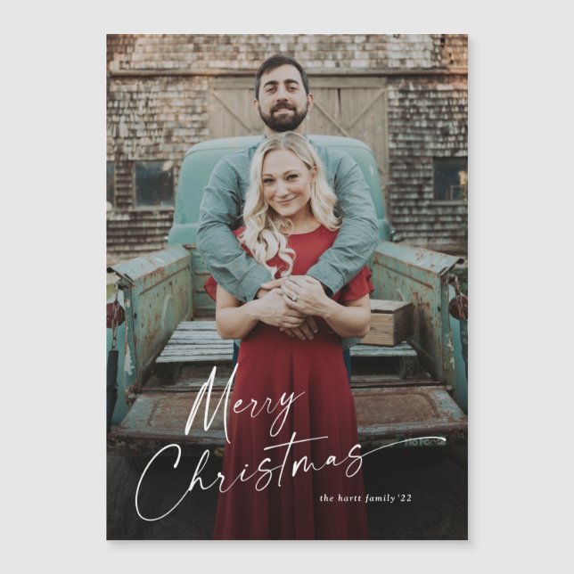 Carte de Noël avec photo et texte simple Joyeux No (Devant)