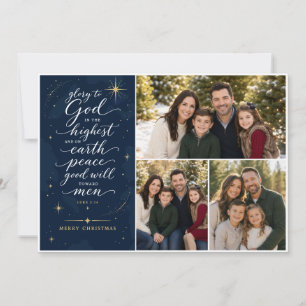 Carte de Noël avec photo « Gloire à Dieu au plus h