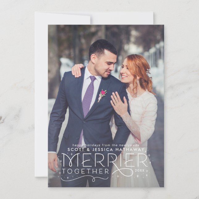 Carte de Noël avec photo Mariage (Devant)