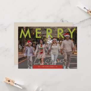Carte de Noël avec photo Moderne et personnalisa