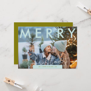 Carte de Noël avec photo Moderne et personnalisa