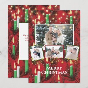 Carte de Noël avec photo personnalisée sur fond vi
